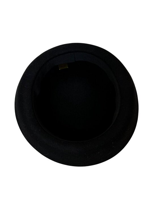 Vintage Black Wool Bowler Hat Upturn Brim Derby Formal Church Hat Winter Milline main image 4
